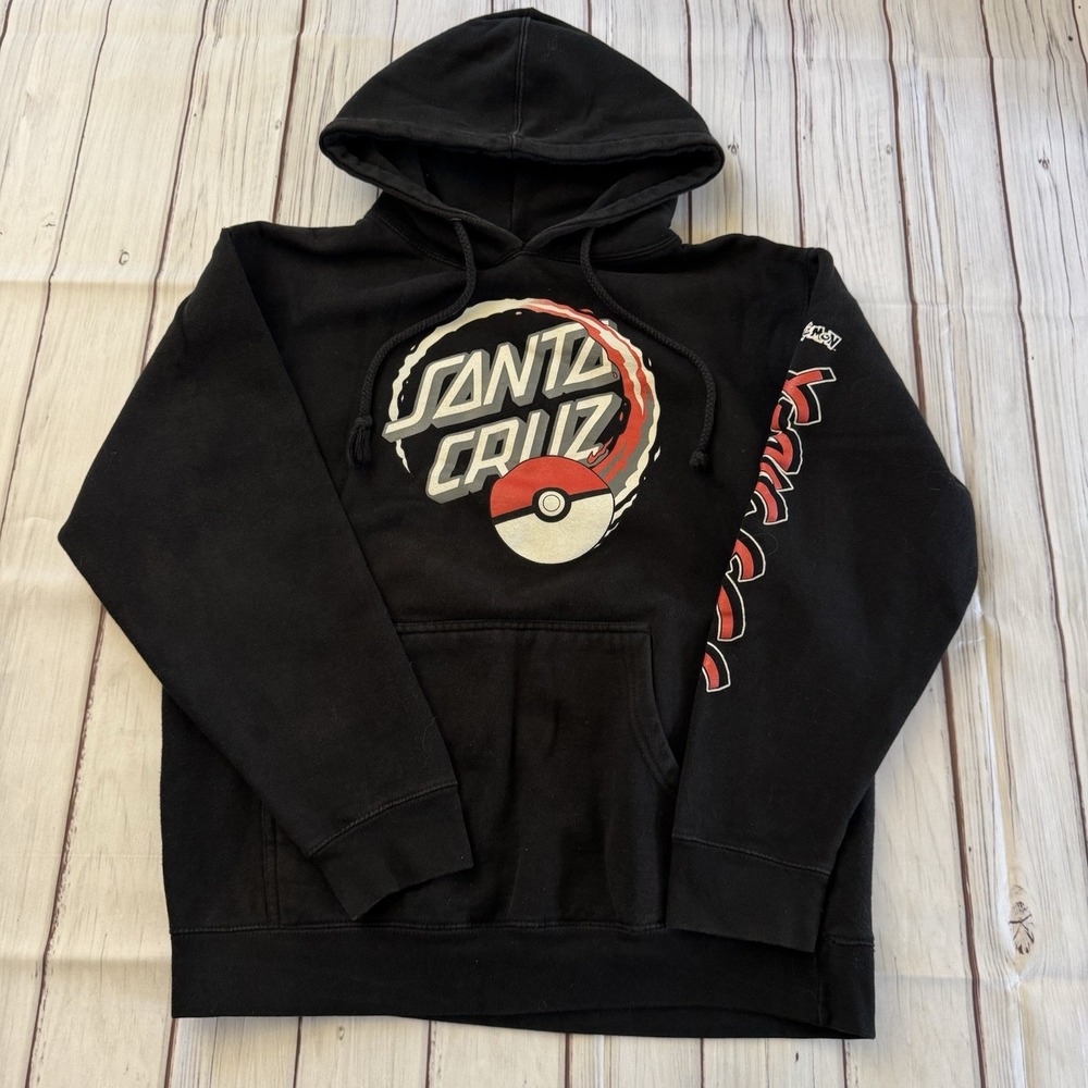 Santa Cruz Skateboards‎ Pokémon Pokeball Hoodie Small Black Pullover Sweatshirt